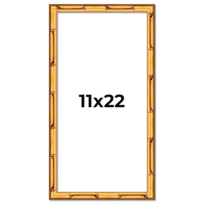 11x22 Frame Gold Bamboo Picture Frame Modern Photo Frame Includes UV Acrylic Shatter Guard Front Acid Free Foam Backing Board