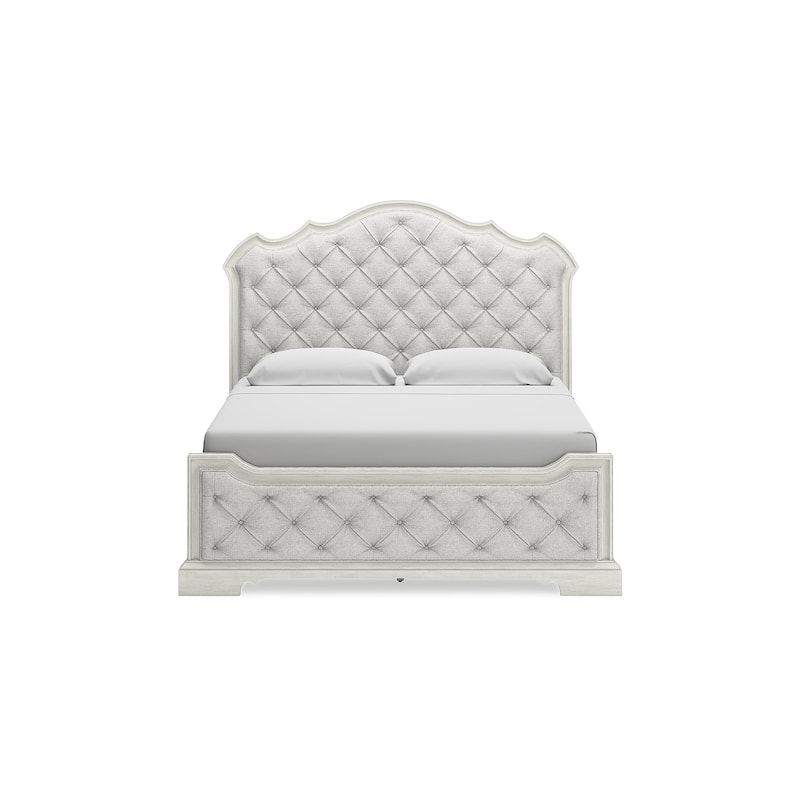 Signature Design by Ashley Arlendyne Antique White/Beige Upholstered Panel Bed