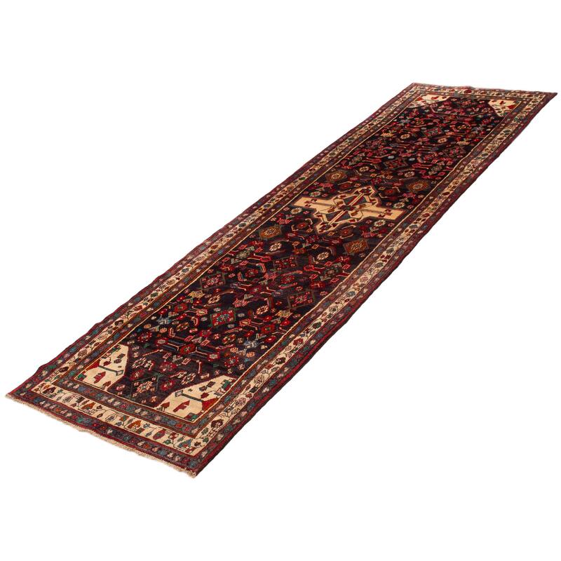 ECARPETGALLERY Hand-knotted Andelz Navy Wool Rug - 3'10 x 13'8