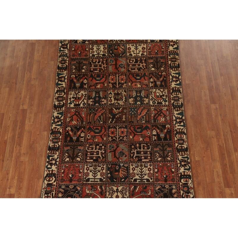 Garden Design Bakhtiari Persian Vintage Area Rug Handmade Wool Carpet - 5'0"x 9'0"