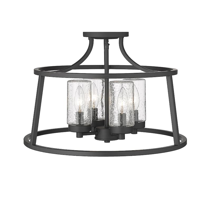 Millennium Lighting Errol 4 Light Semi-Flush with Clear Glass Shades - Matte Black