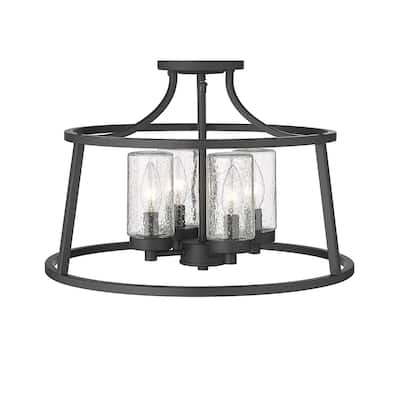 Millennium Lighting Errol 4 Light Semi-Flush with Clear Glass Shades