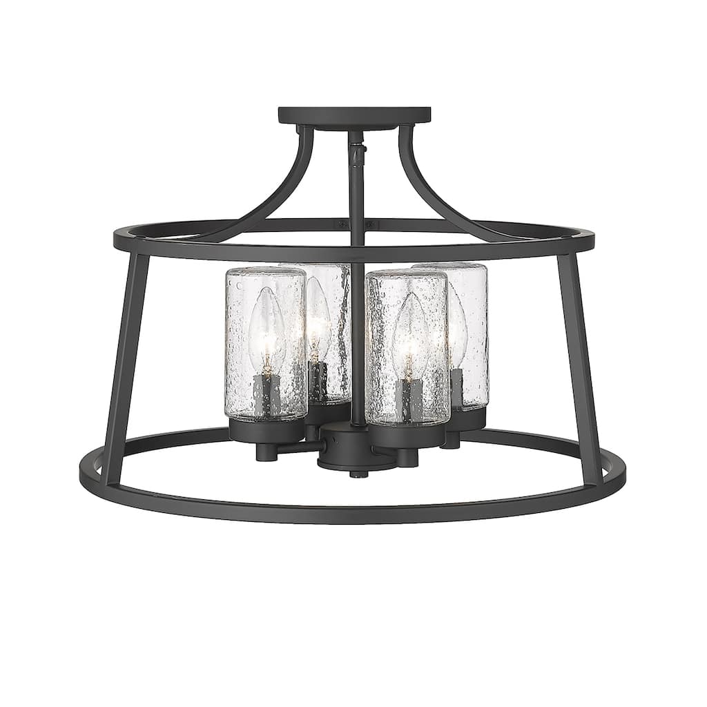 Millennium Lighting Errol 4 Light Semi-Flush with Clear Glass Shades