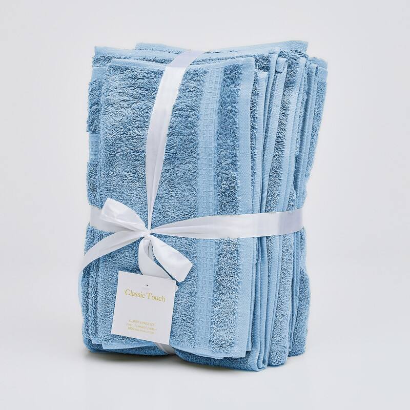 Classic Touch 6-Piece 100 Cotton Towel Set