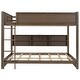 preview thumbnail 33 of 32, Queen over Queen Size Solid Wood Bunk Bed with Storage Cabinets and USB Ports