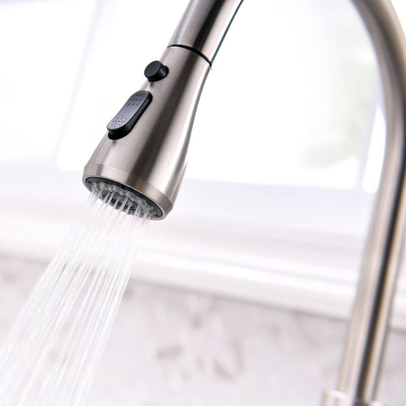 Single-Handle Pull-Down Sprayer Kitchen Faucet with Soap Dispenser