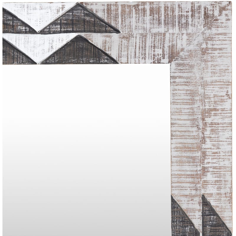 Norah Textured Bohemian Wood Mirror - 40"H x 28"W