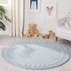 preview thumbnail 35 of 46, SAFAVIEH Handmade Kids Alondra Wool Rug 3' Round - Blue/Ivory