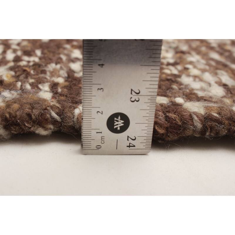 ECARPETGALLERY Braid weave Sienna Dark Brown Wool Rug - 4'11 x 7'6