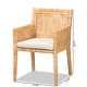 preview thumbnail 11 of 9, Karis Rattan Dining Chair - Handwoven Wicker Armchair with Mahogany Wood, Coastal Boho Style Indoor Seating
