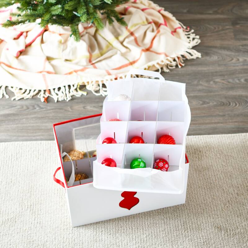 Household Essentials Ornament Storage Chest with 24 Pockets - 13.5"L x 18.6"W x 10.0"H