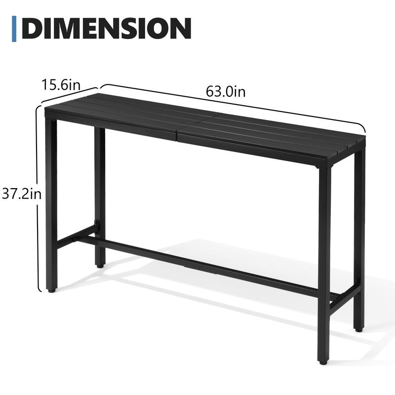 VredHom Outdoor Bar Table Rectangular Pub Table
