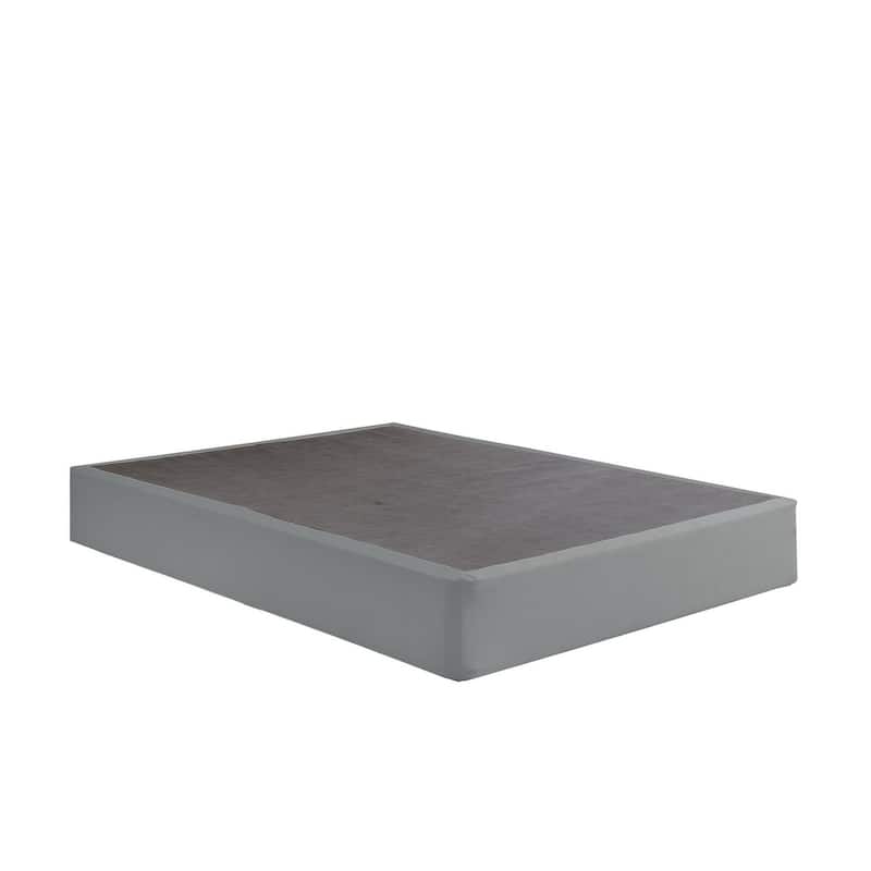Dio 9 Inch Full Size Mattress Foundation Base, Polyester, Metal Frame - Grey - Full