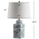 preview thumbnail 7 of 9, Cary 24.5" Chinoiserie LED Table Lamp, Blue/White by JONATHAN Y