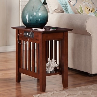 AFI Mission Chair Side Table with Charging Station