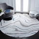 preview thumbnail 39 of 98, SAFAVIEH Craft Clytie Modern Abstract Marble Pattern Rug 9' Round - Grey/Blue - Round
