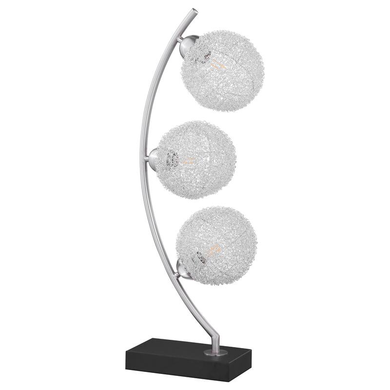 Claudia 30-Inch Woven Spherical Metal Table Lamp Black - Black