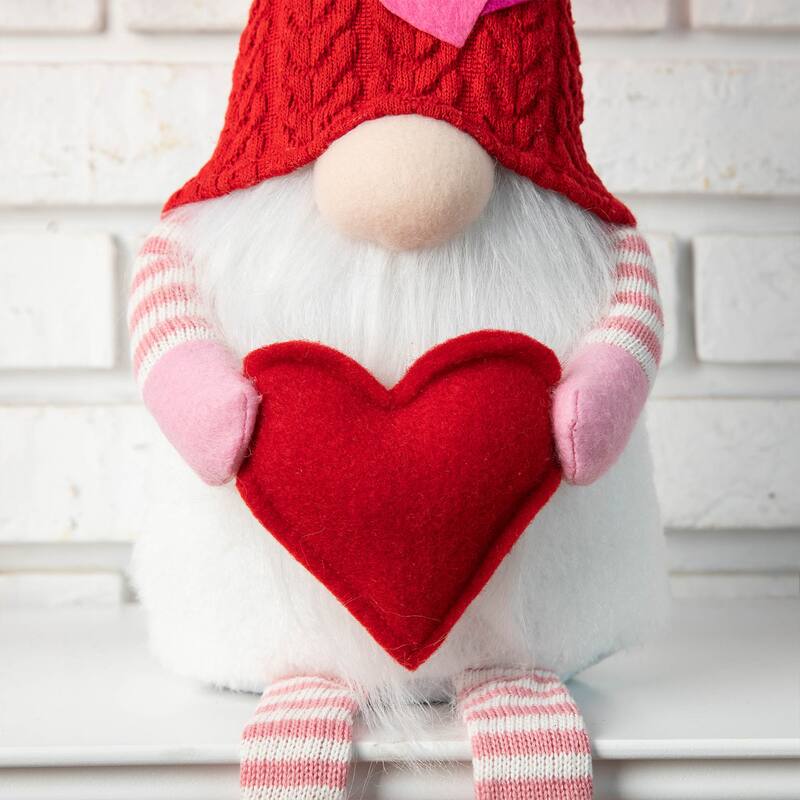 Glitzhome Christmas Hanukkah Fabric Gnome Shelf Sitter Holiday Decor