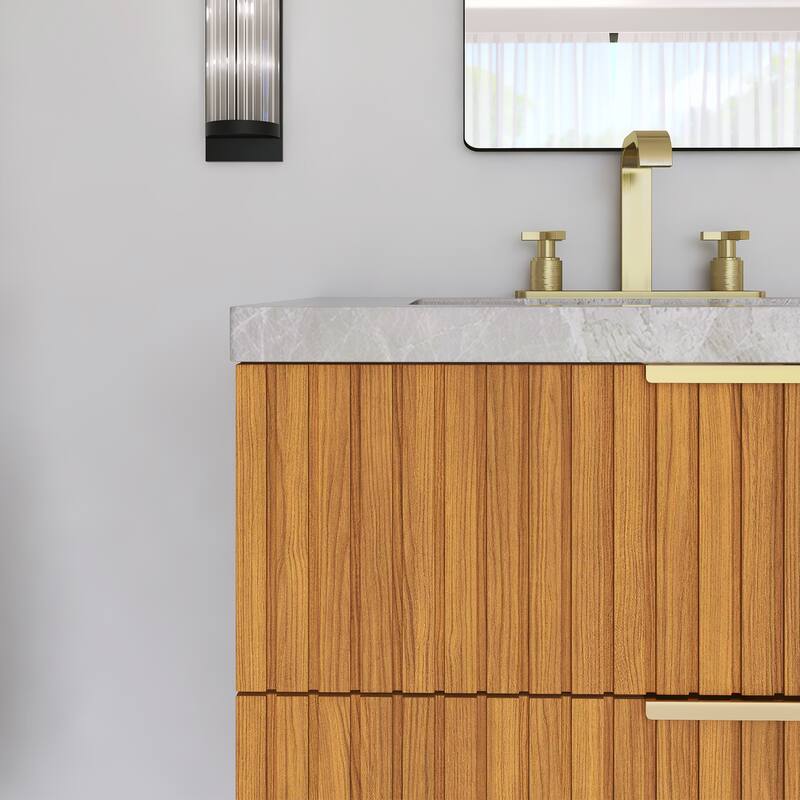 60" Wall-Mounted Bathroom Vanity with Ceramic Sink - 59.84'' x 19.69'' x 20.47''