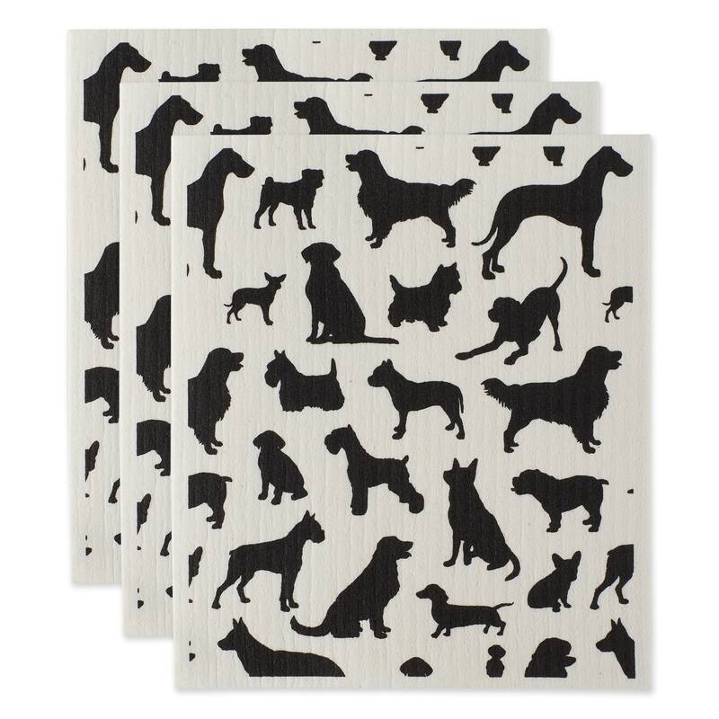 DII Black & White Swedish Dishcloth, 3 Piece
