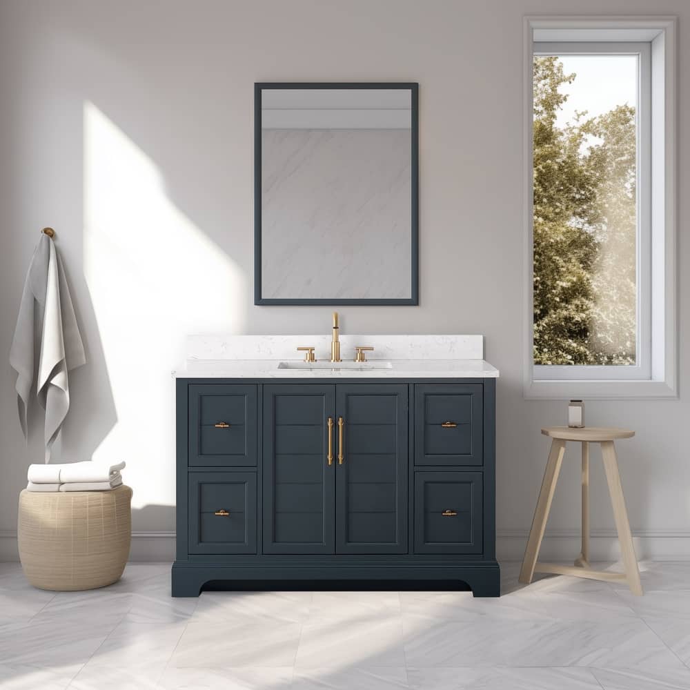 Vanity Art 48" Single Sink Bathroom Vanity with Top & Backsplash