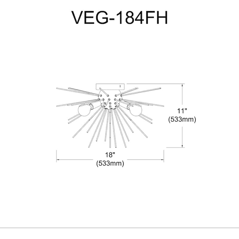 Flush Mount Ceiling Light - 4 Light Modern Fixture, Gold & Bronze Finish, 18" Ceiling Lighting - 6