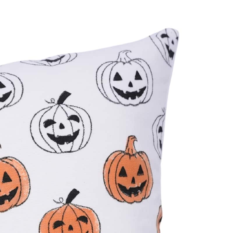 Fabdivine Handmade Block Print Cotton Green Pillow Cover, Pumpkin