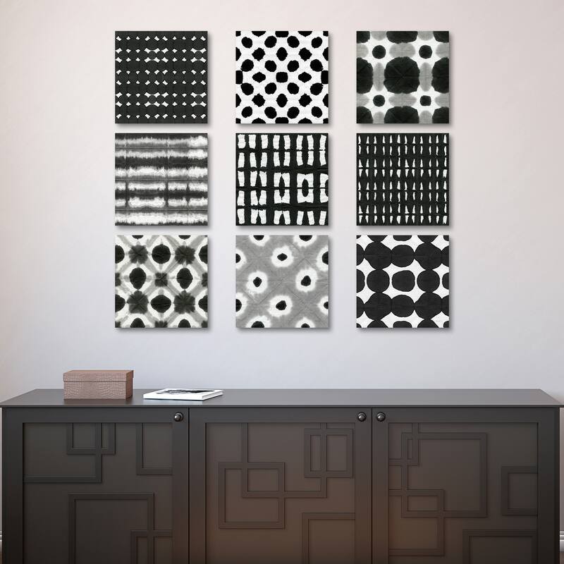 Aquarelle Black and White I, IV, V, VI, VII, IX, X, XI, XII by Nancy Green Canvas Art Prints