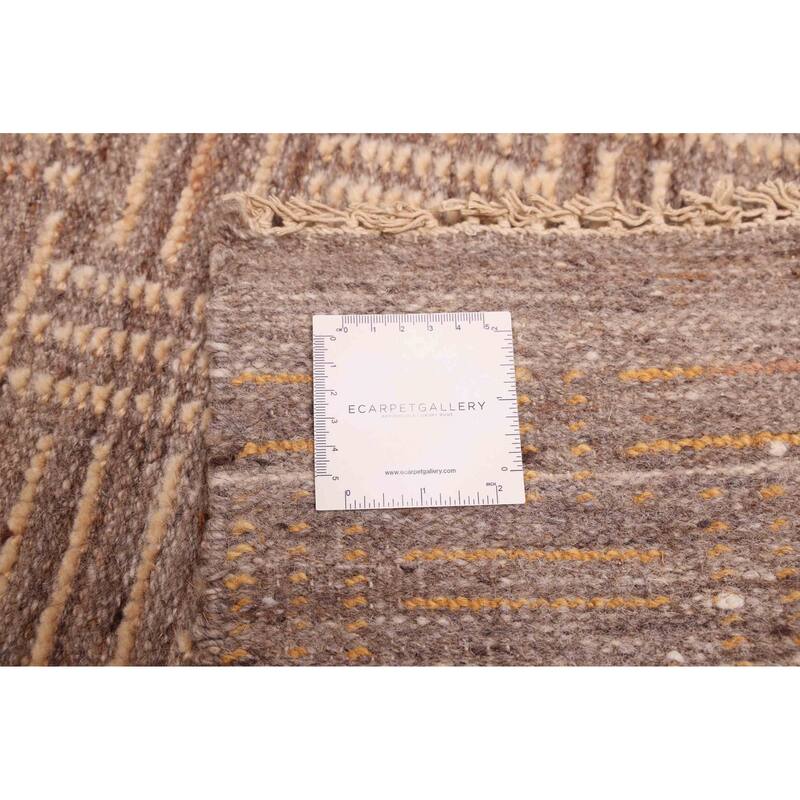 ECARPETGALLERY Hand-knotted Tangier Brown Wool Rug - 8'3 x 10'3