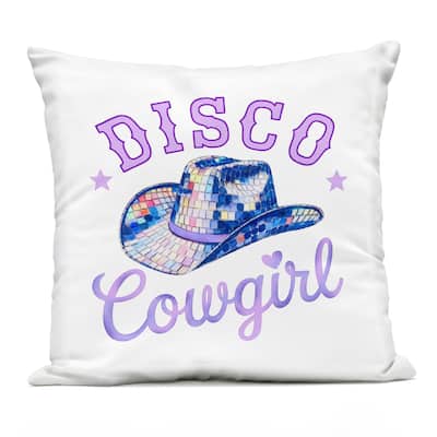 Stupell Purple Disco Cowgirl Hat Printed Outdoor Throw Pillow Design by Amanda Greenwood