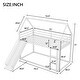 preview thumbnail 11 of 15, Timeless Desig Twin over Twin Kids Bed Metal House Bunk Bed with Ladder and Slide, Black