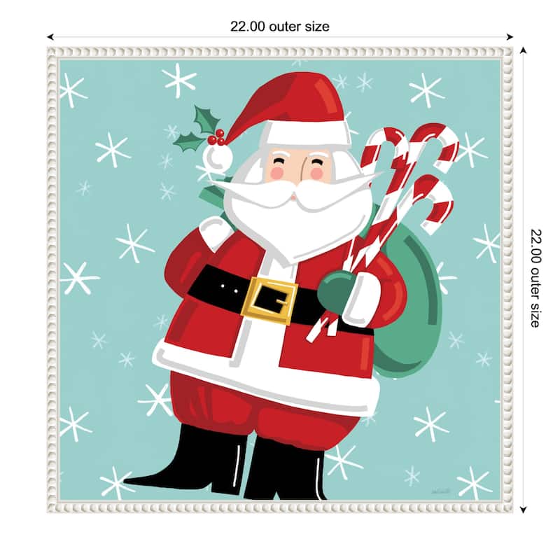 Festive Christmas I by Anne Tavoletti Framed Canvas Wall Art Print - 22 x 22 in