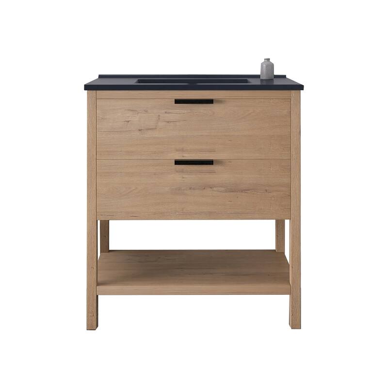 Plywood Freestanding Bathroom Vanity Set with Integrated Sink