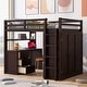 preview thumbnail 2 of 12, Full Size Loft Bed with Drawers,Desk,and Wardrobe-Espresso