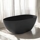 preview thumbnail 13 of 18, KISRAIS 59" X 30.75" Solid Surface Artificial Stone Freestanding Soaking Bathtub