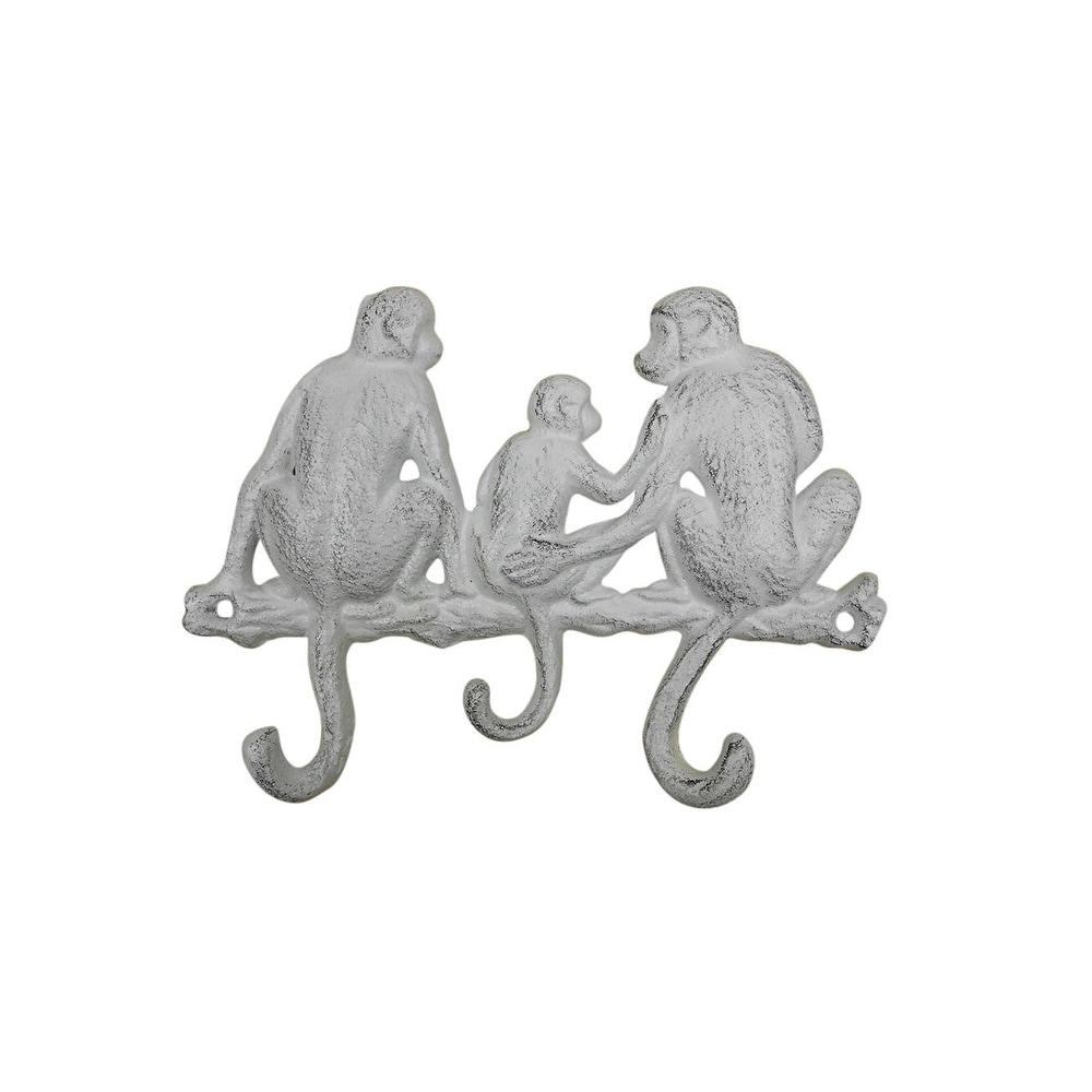 Cast Iron Sitting Monkey Family Decorative Metal Wall Hooks - 8 - Bed Bath  & Beyond - 35734272