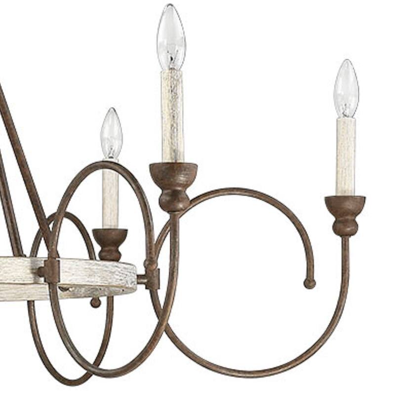 6 Lt. Rustic Iron Wood Chandelier