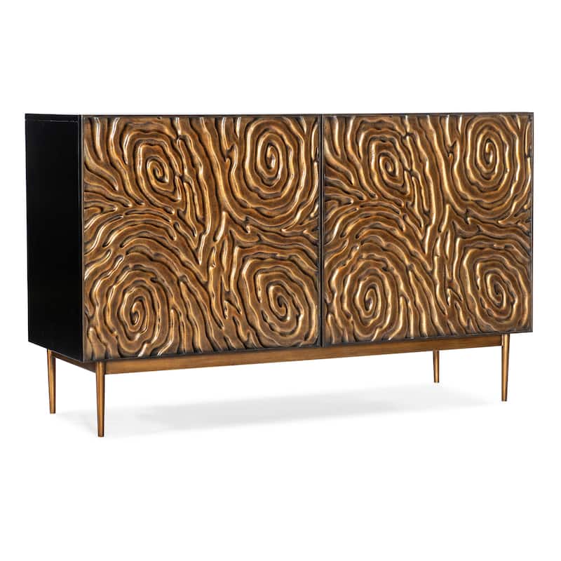 Hooker Furniture 628-50216 Melange 54" Wide 2 Drawer Wood, Metal, - Bronze Gold / Black