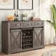 preview thumbnail 13 of 23, 54" Farm Style Wood Buffet Bar Cabinet w/Wine & Glass Rack