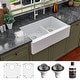 preview thumbnail 3 of 60, Karran Farmhouse/Apron-Front Quartz Double Bowl Kitchen Sink Kit