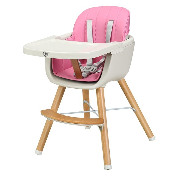 pink wooden high chair