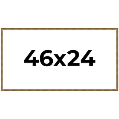 46x24 Frame Black Real Wood Picture Frame Kingsley Gold Distressed Photo Frame with UV Acrylic Foam Board Backing &