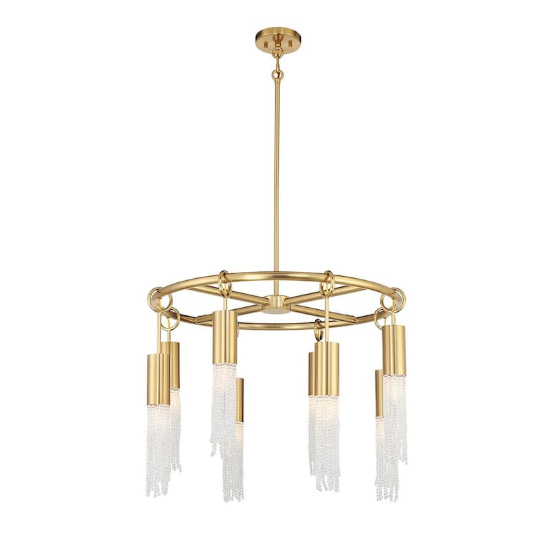 Warm Brass Eight Light Chandelier from the Chelsea Collection