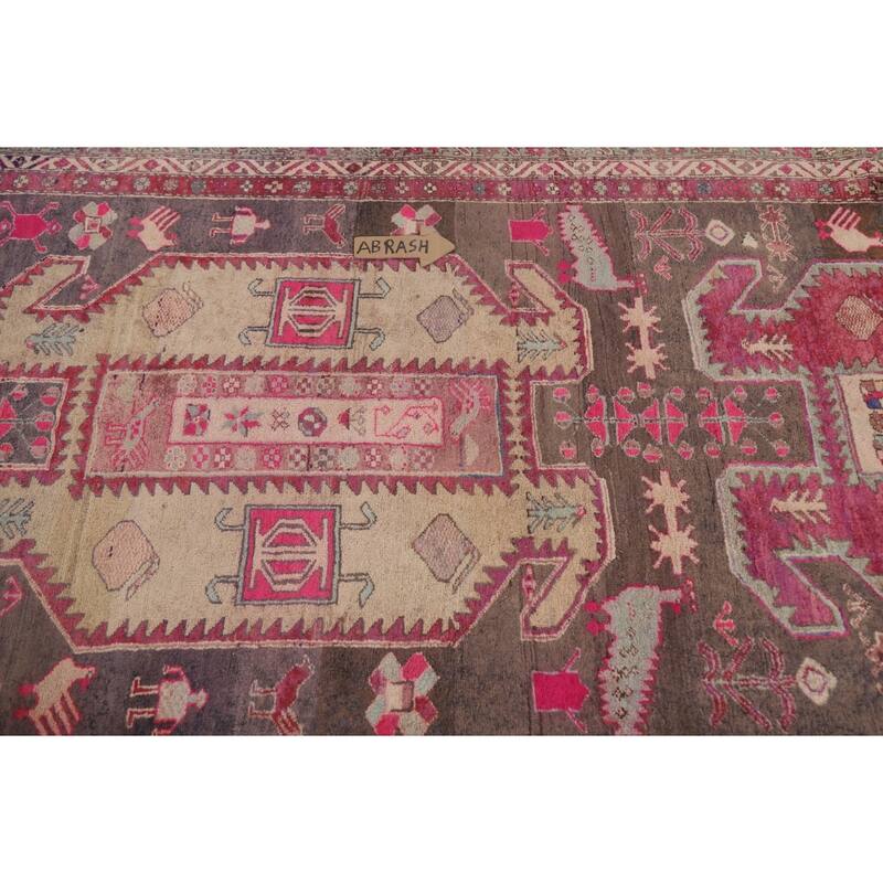 Meshkin Persian Vintage Runner Rug Hand-knotted Wool Carpet - 4'4" x 10'3"