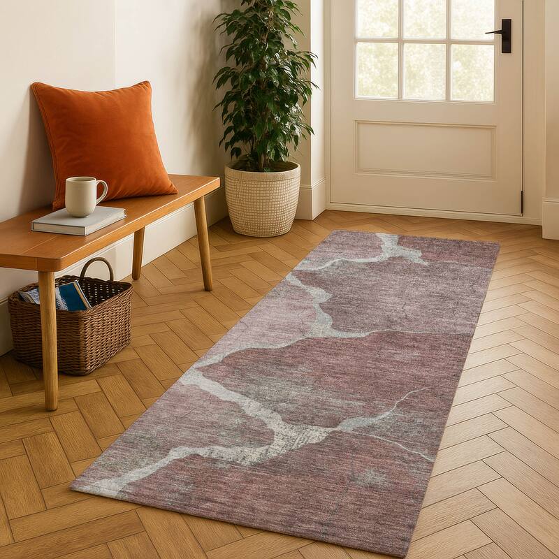 Premium Washable Super Soft Contemporary Envy Mayfield Rug - Mauve - 2'3" x 7'6"