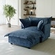 preview thumbnail 3 of 47, 39"W Oversized Chenille Comfy Cloud Chaise Lounge with Ottoman Navy