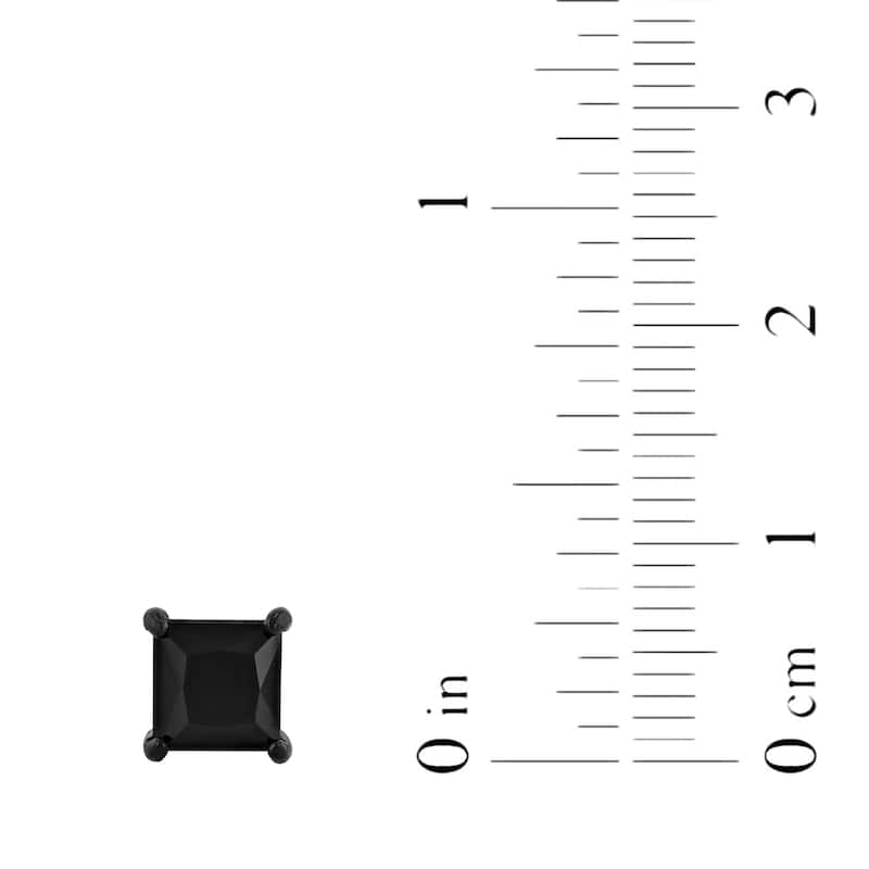 Steel Nation Stainless Steel Black Spinel Stud Earrings