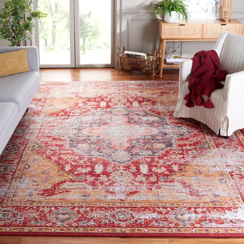 SAFAVIEH Tucson Machine Washable Slip Resistant Effa Traditional Rug