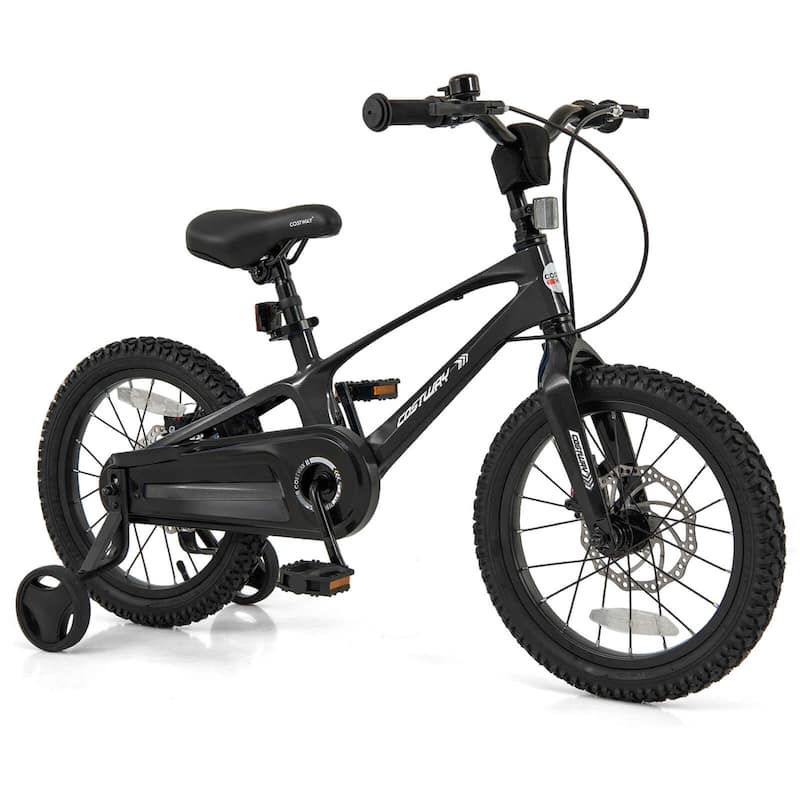 Alloy Sporty Bicycle w/Dual Disc Brakes Removable Training Wheels - Black