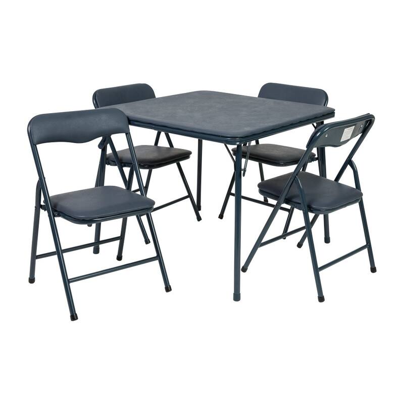 Kids 5-Piece Classroom Folding Table and Chairs Set - 2'0" x 1'8" x 2'0" Square